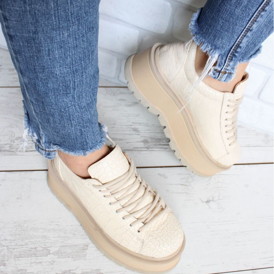 *. Sneakers - Medellin - Croco Nude