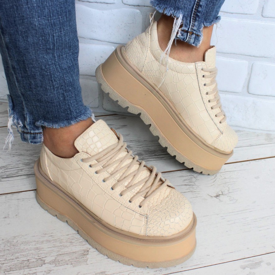 *. Sneakers - Medellin - Croco Nude