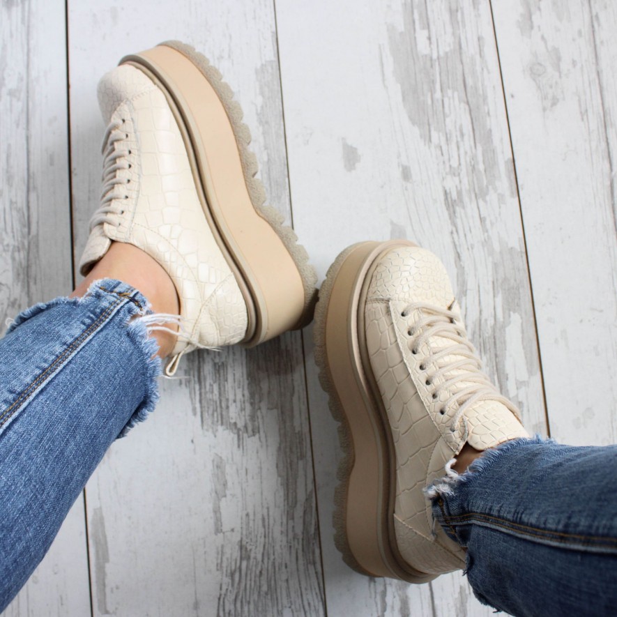 *. Sneakers - Medellin - Croco Nude