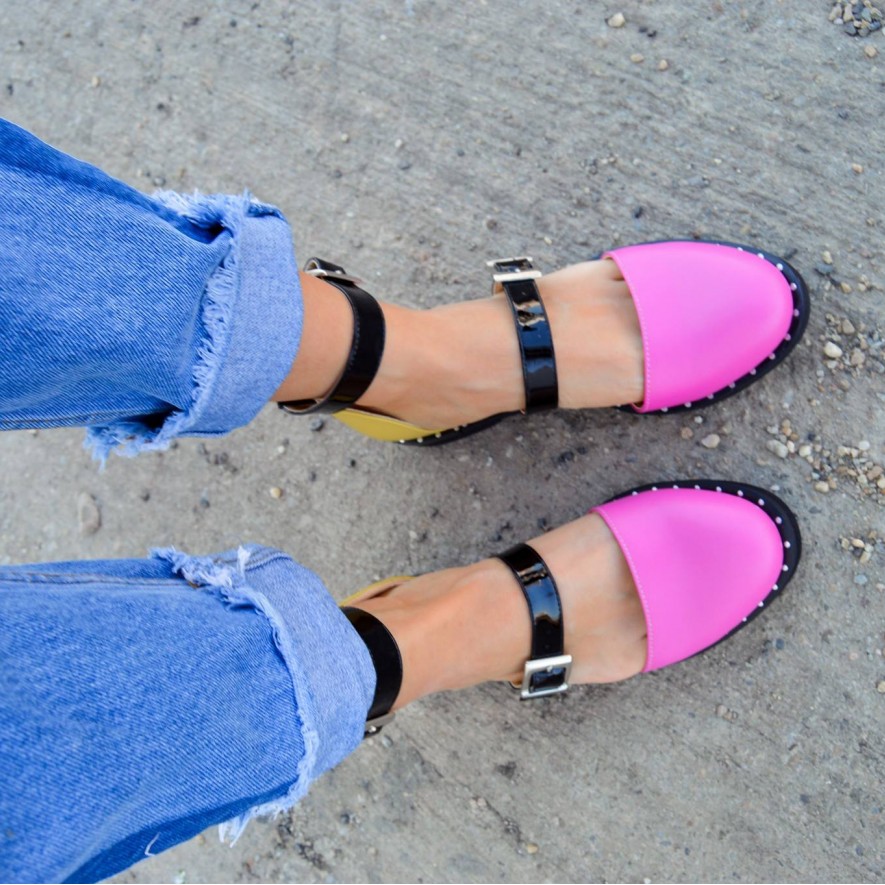 .Pantofi - .Double Belt - Bold Colors