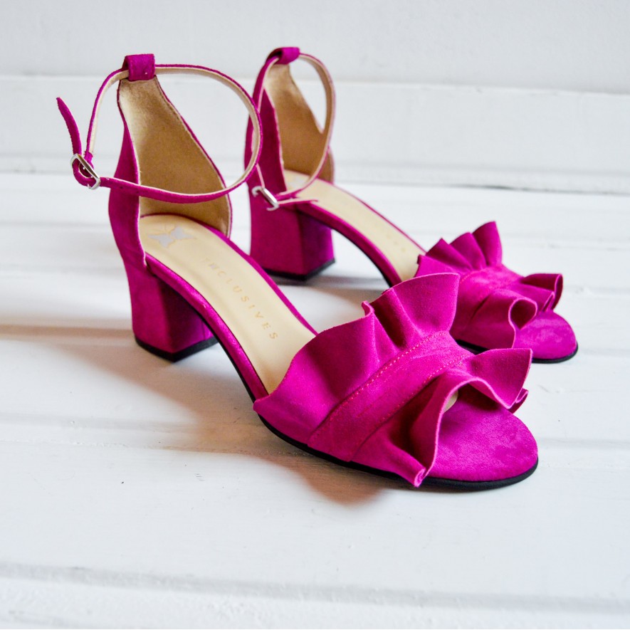 .Sandale - Ruffles - Magenta - 5cm