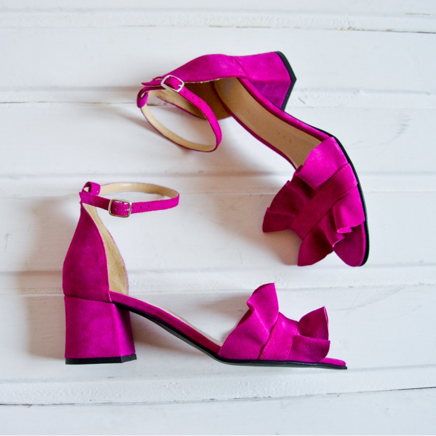 .Sandale - Ruffles - Magenta - 5cm