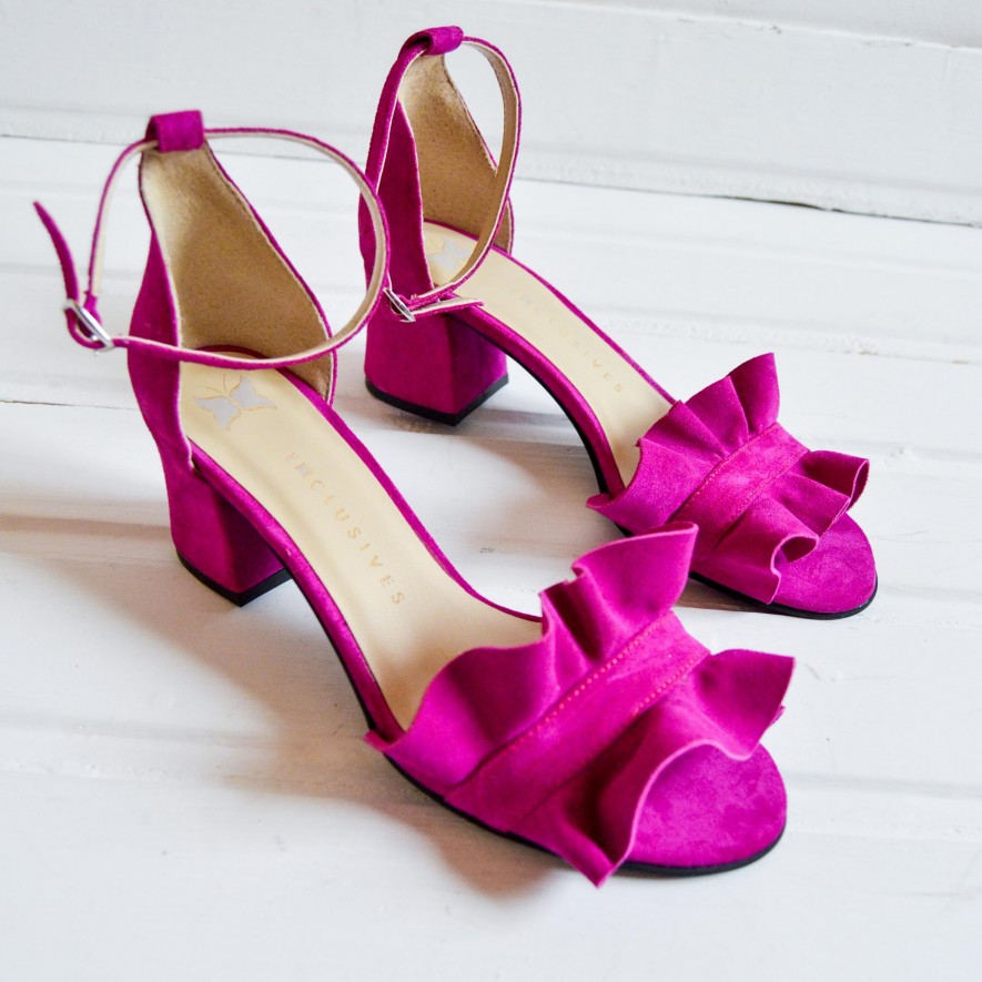 .Sandale - Ruffles - Magenta - 5cm