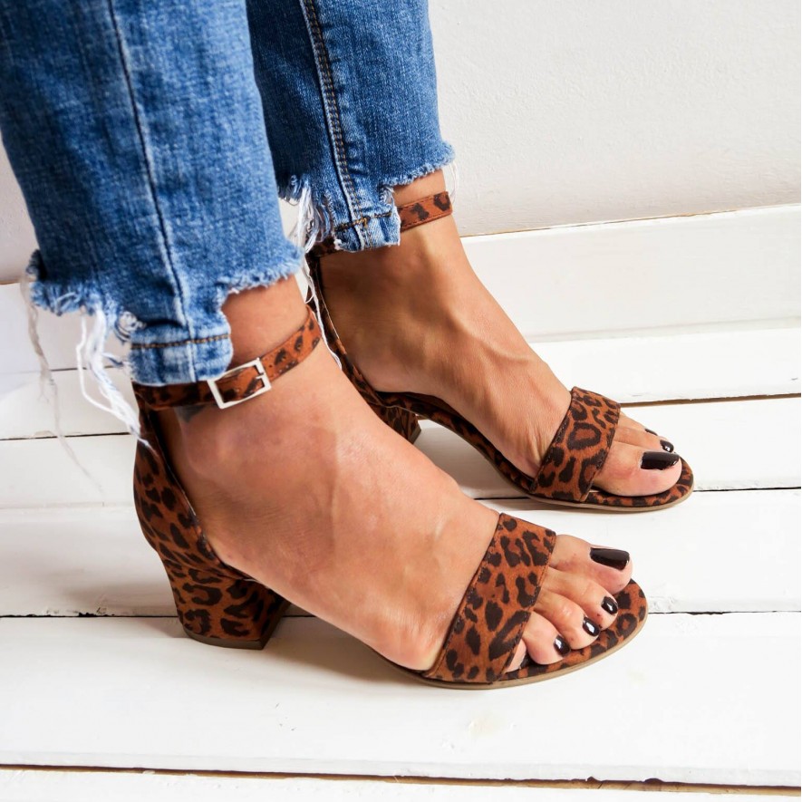 Sandale - Animal Print - 5 cm