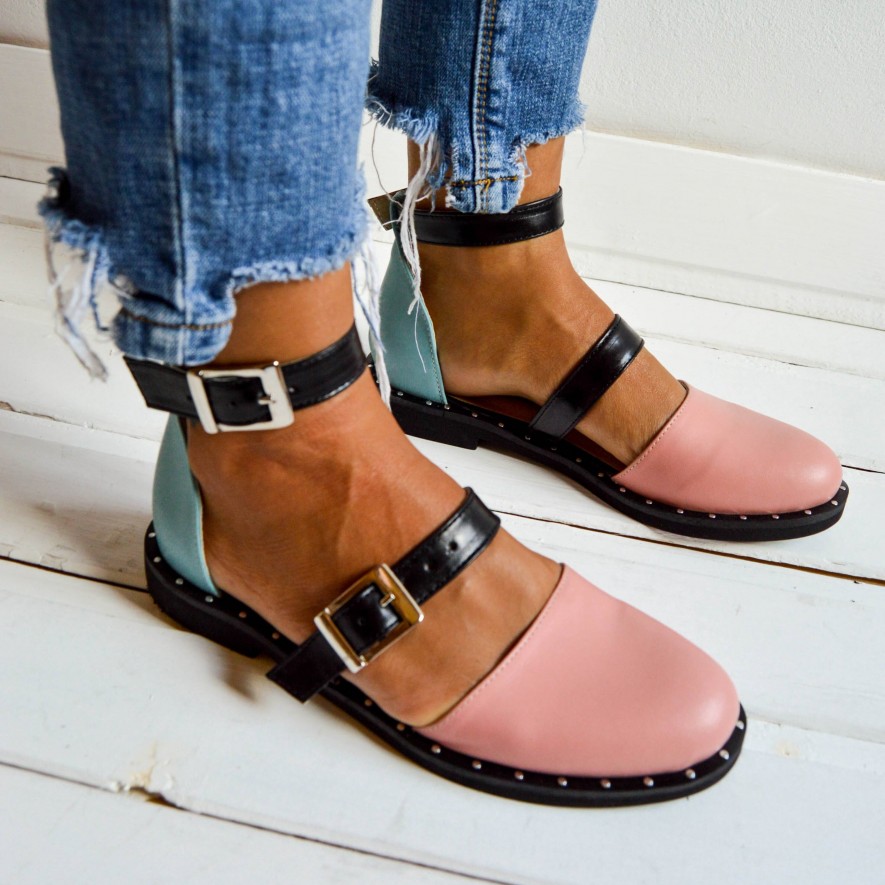 .Pantofi -  Double Belt -  Pastel 