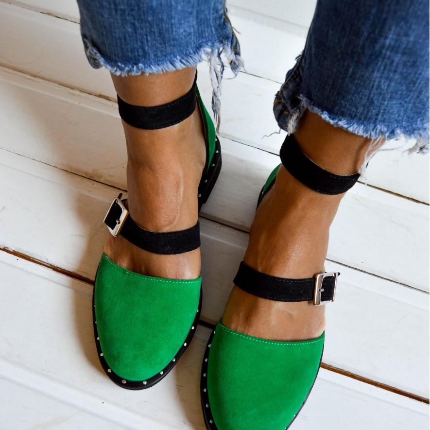 .Pantofi -  Double Belt - Green