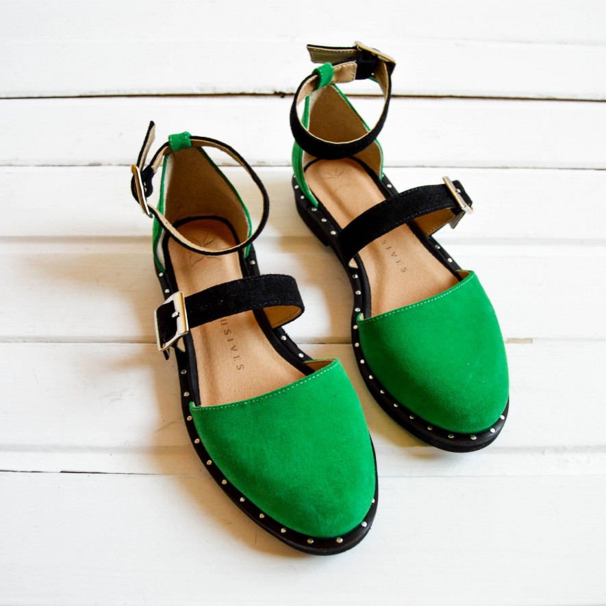 .Pantofi -  Double Belt - Green