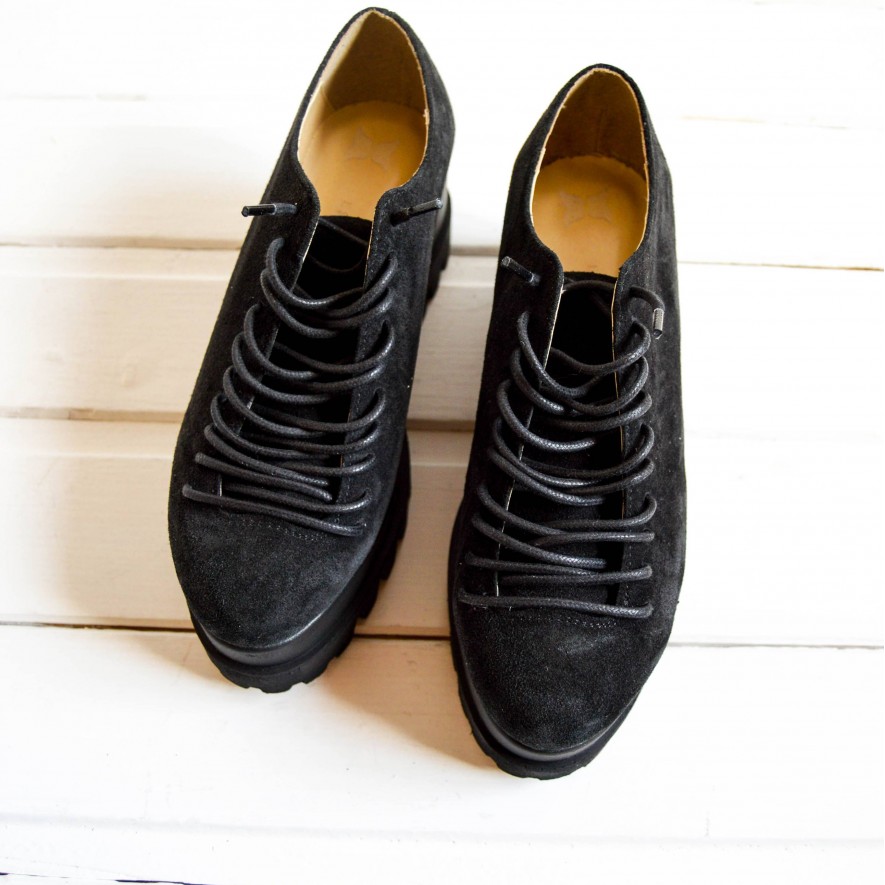 *Pantofi - .Lyon - Black- Velur