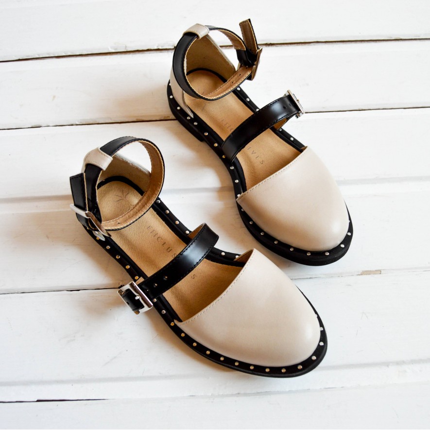 .Pantofi -  Double Belt -  Nude