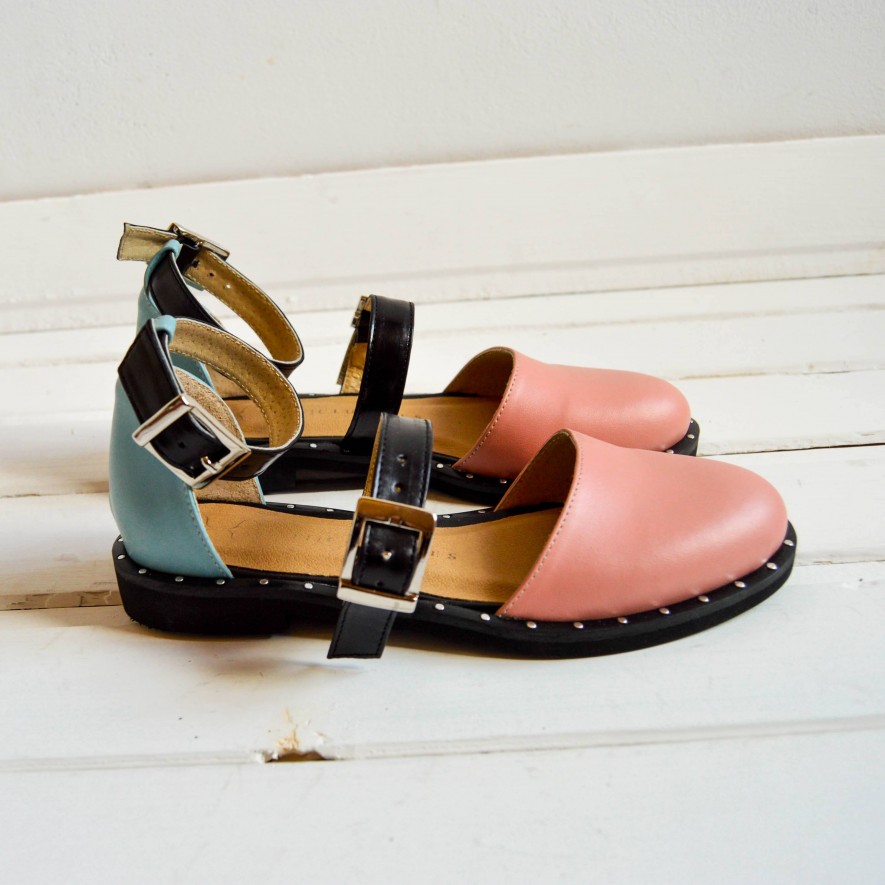 .Pantofi -  Double Belt -  Pastel 