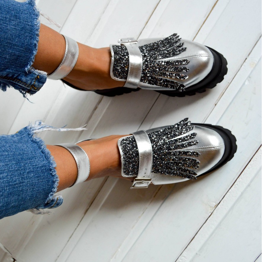 *Pantofi - Amur - Sparkle Silver