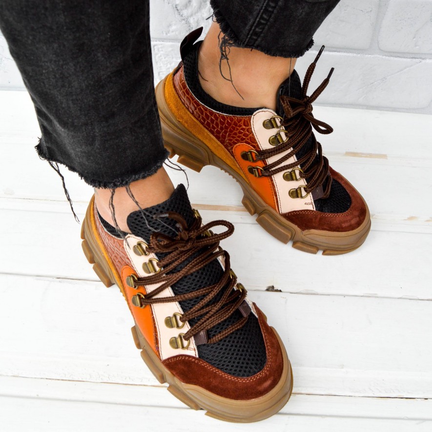 *  Sneakers - Mondo - Brown Combo