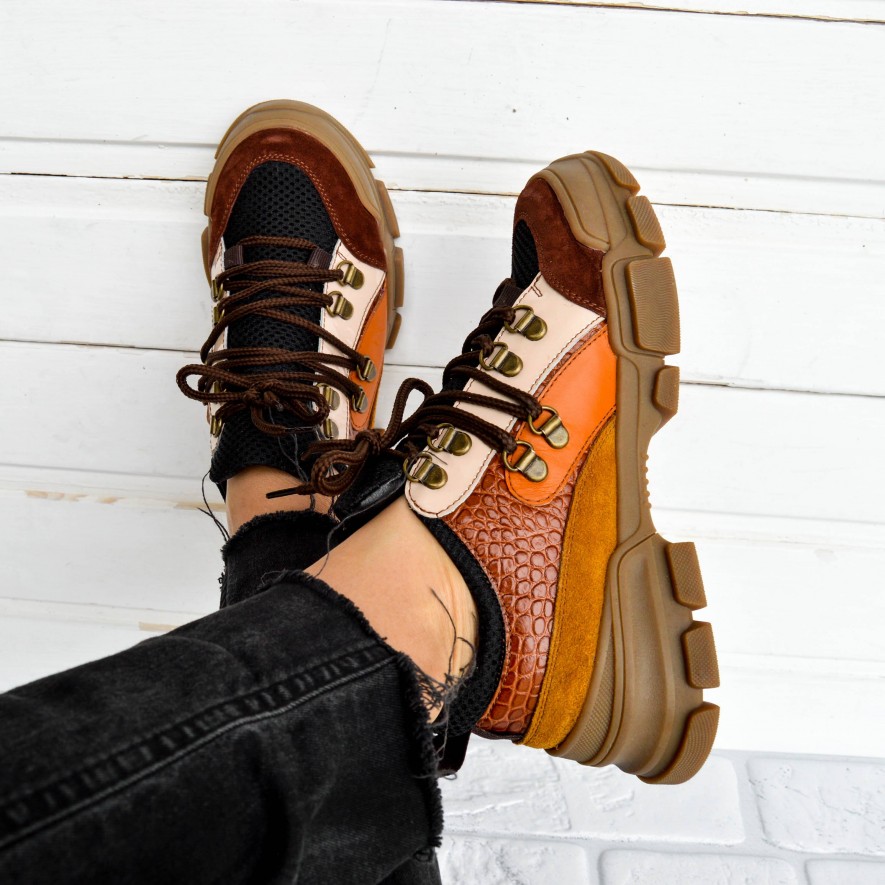 *  Sneakers - Mondo - Brown Combo