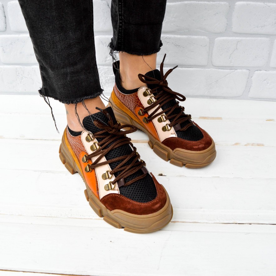 *  Sneakers - Mondo - Brown Combo