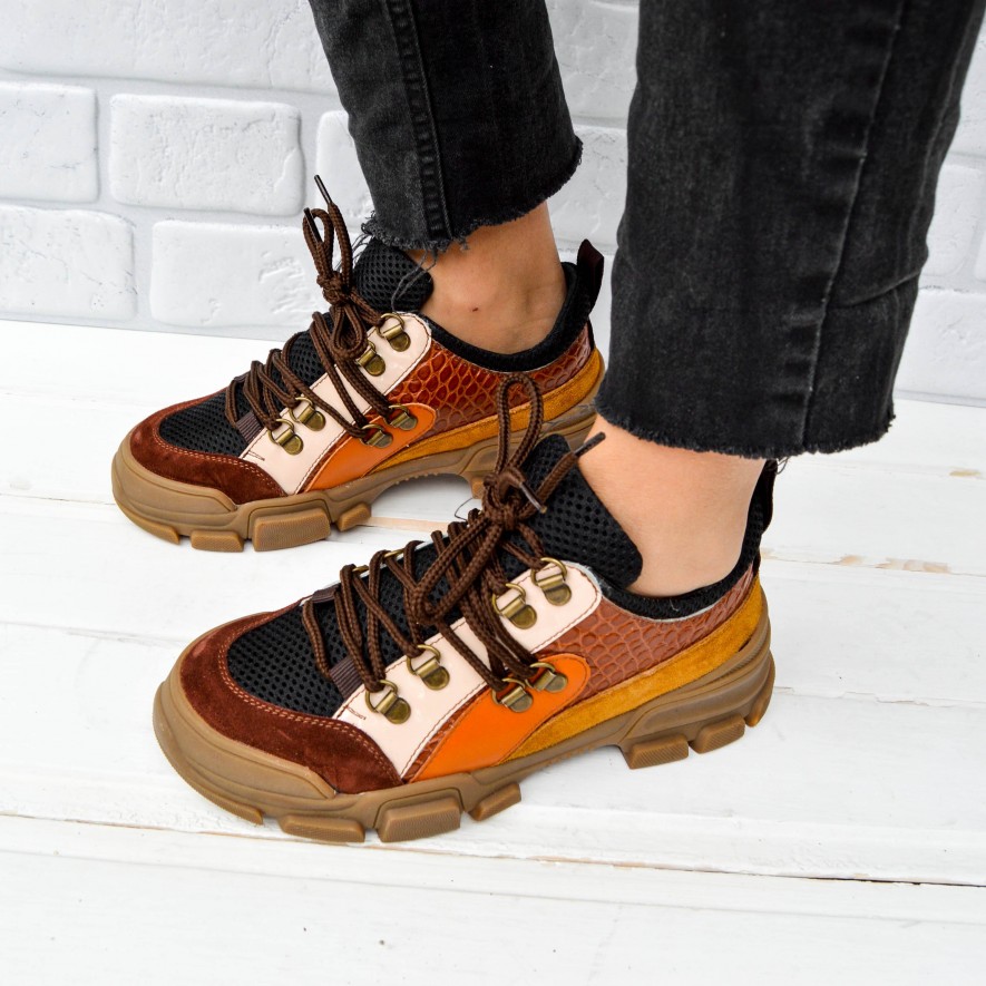 *  Sneakers - Mondo - Brown Combo