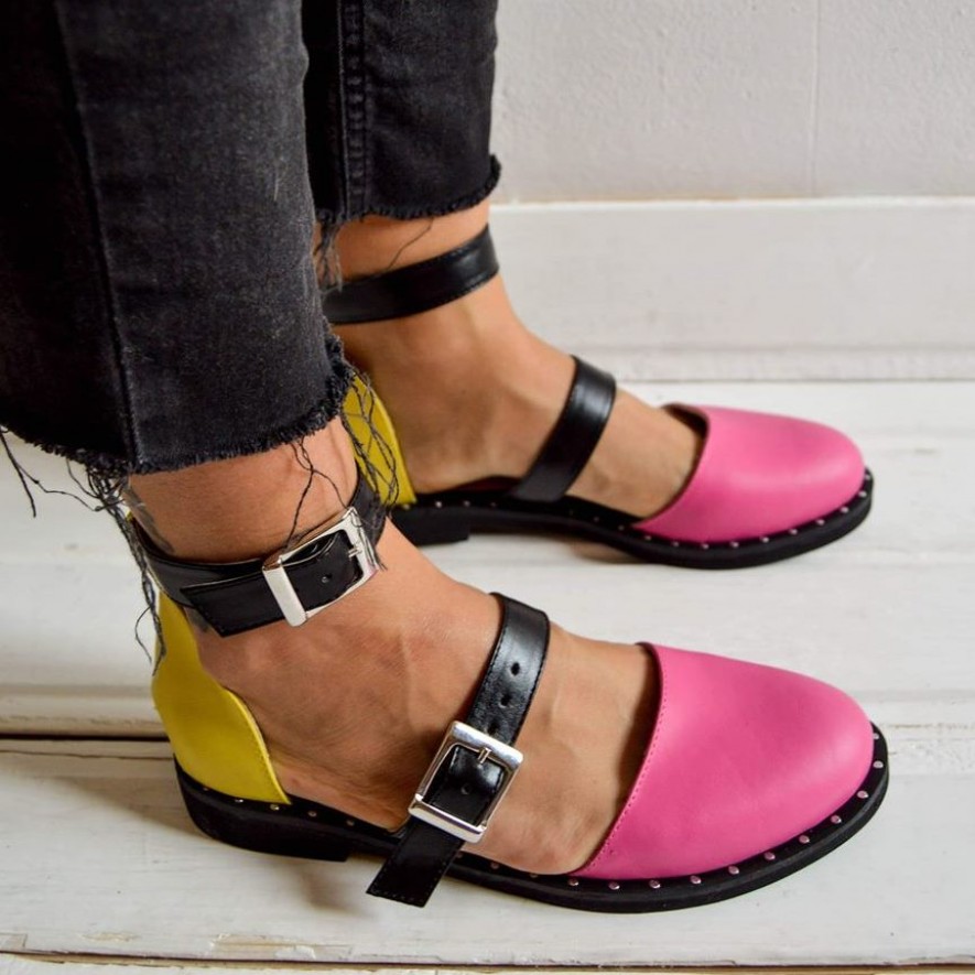 .Pantofi - .Double Belt - Bold Colors