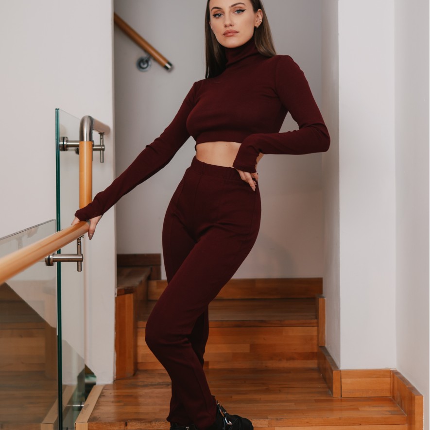  Crop Top - Burgundy 