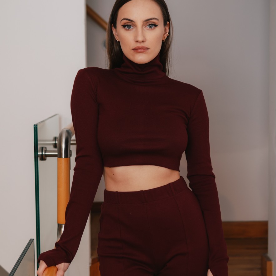  Crop Top - Burgundy 