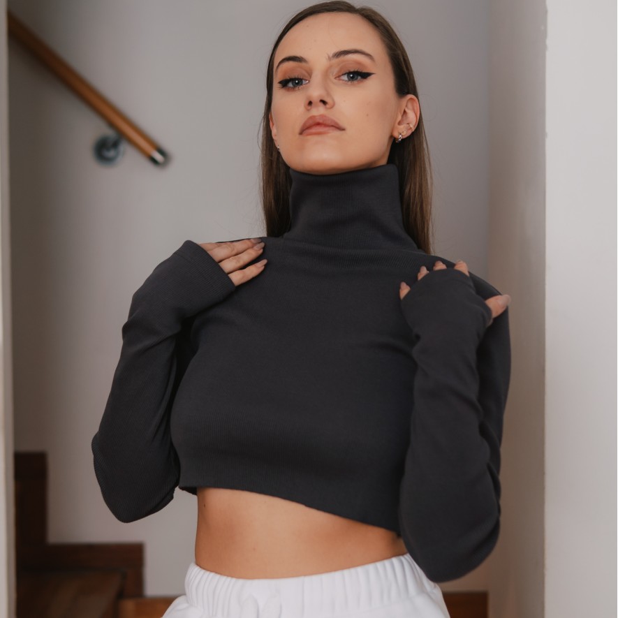  Crop Top - Dark Grey