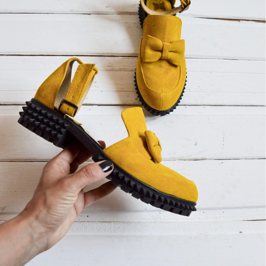 .Pantofi - Bow - Yellow 