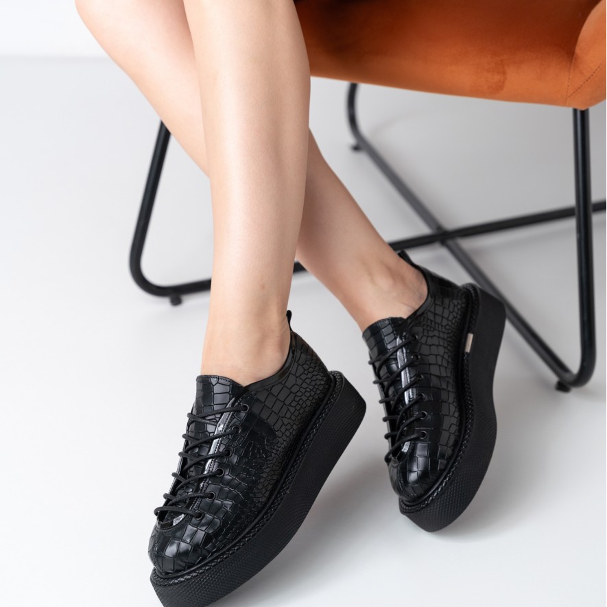     Pantofi - Play - Croco Black