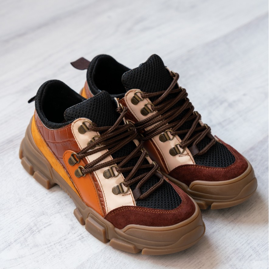 *  Sneakers - Mondo - Brown Combo