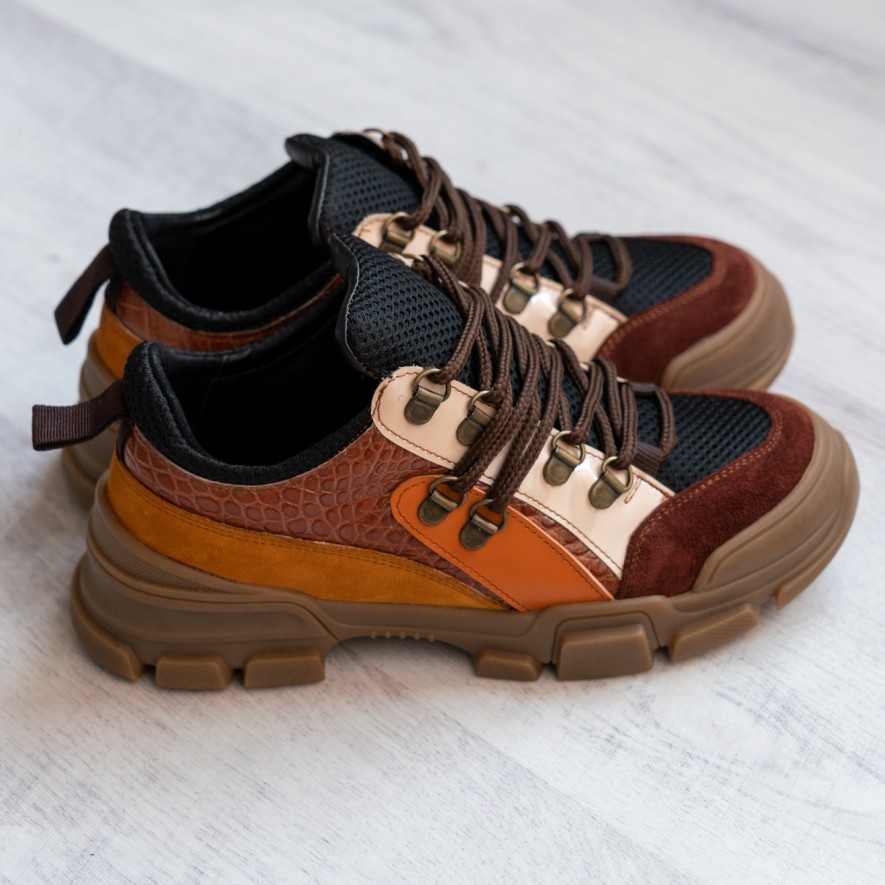 *  Sneakers - Mondo - Brown Combo