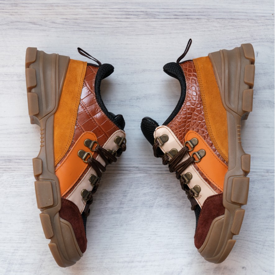 *  Sneakers - Mondo - Brown Combo