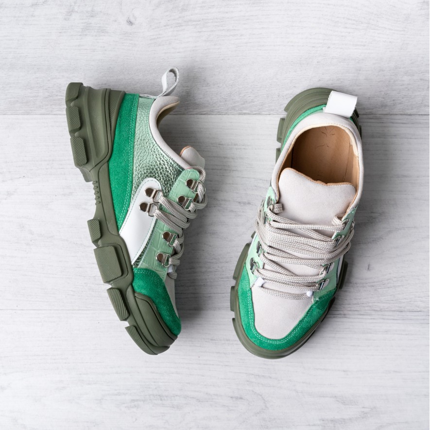 *  Sneakers - Mondo - Green Combo