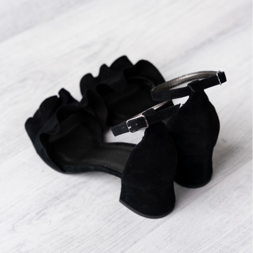 .Sandale - Ruffles - Black - 5cm