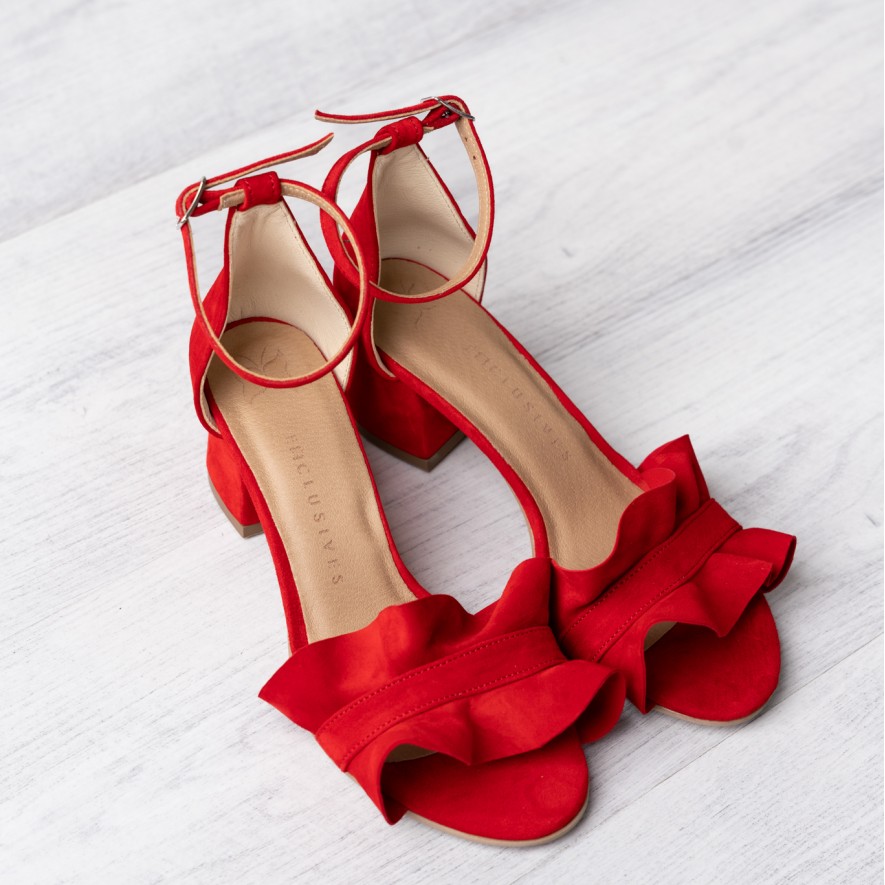 .Sandale - Ruffles - Red - 5cm