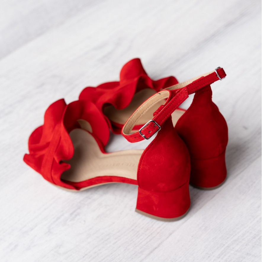 .Sandale - Ruffles - Red - 5cm