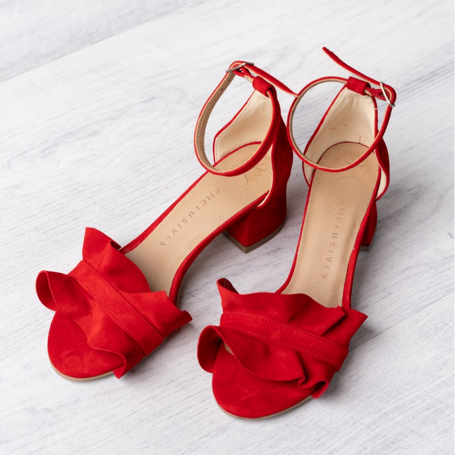 .Sandale - Ruffles - Red - 5cm