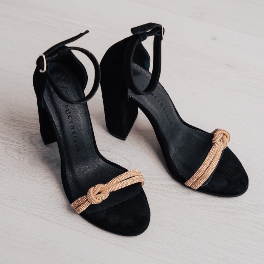  Sandale - Diva - Black & Rose - 10cm