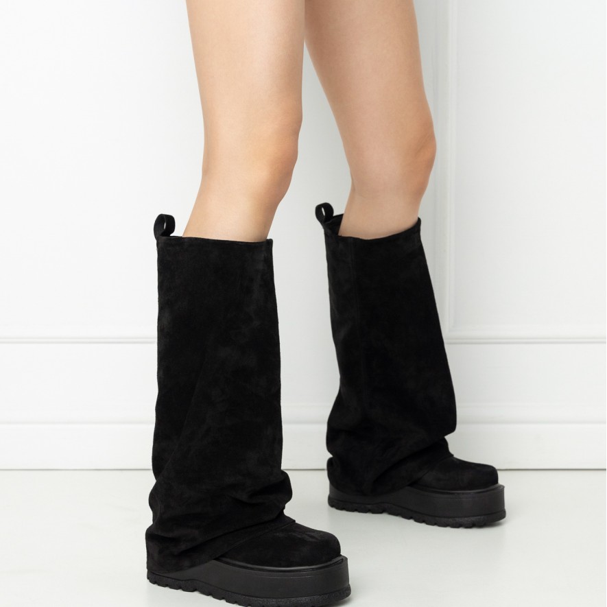       Ghete -  Slouchy Long - Velur Black
